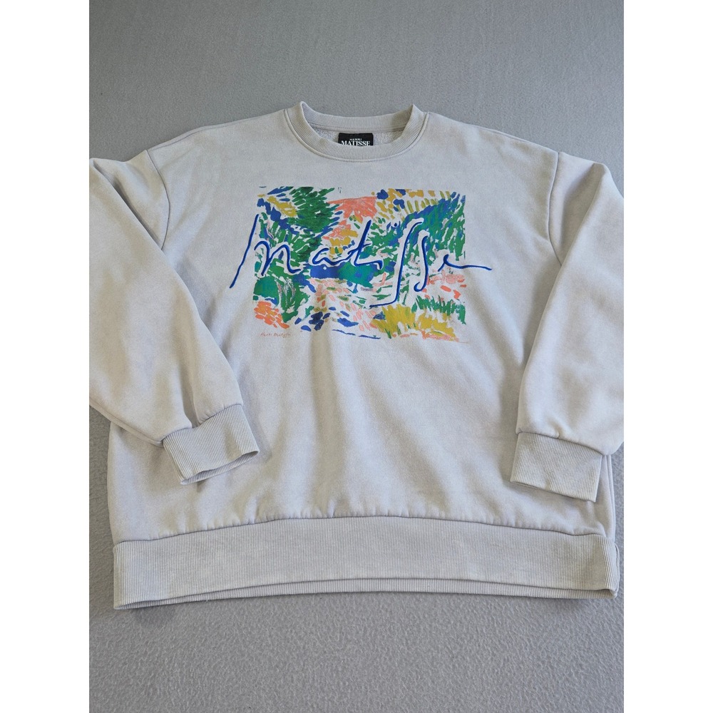 Henri Matisse Graphic Sweatshirt Unisex Large Grey Art Print Fleece Pullover